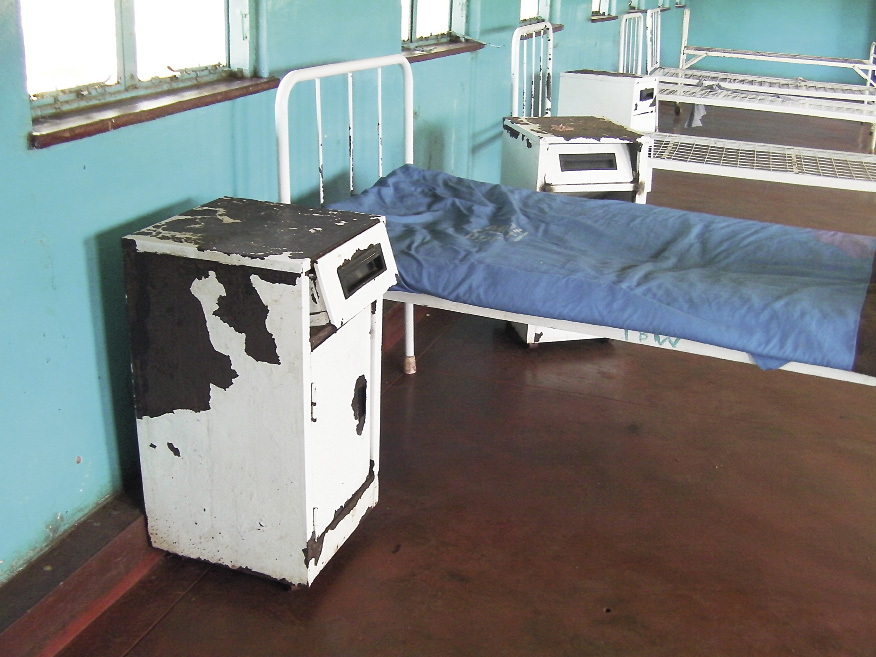 Photo: Mattresses are given newly-admitted patients rather than being left on beds at Chipata Hospital. Nurses  complained that people steal the mattresses so they are kept in a locked room. 26 October 2012 © MDAC.